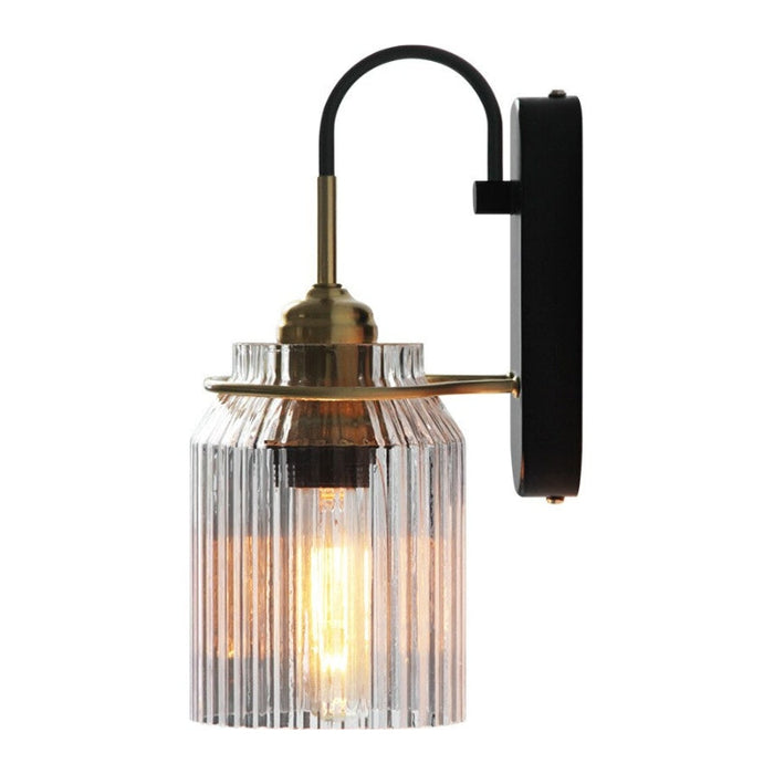 Ribban Modern Wall Sconce Lighting with Ribbed Glass and Dimmable Function - Ideal for Stylish Interiors