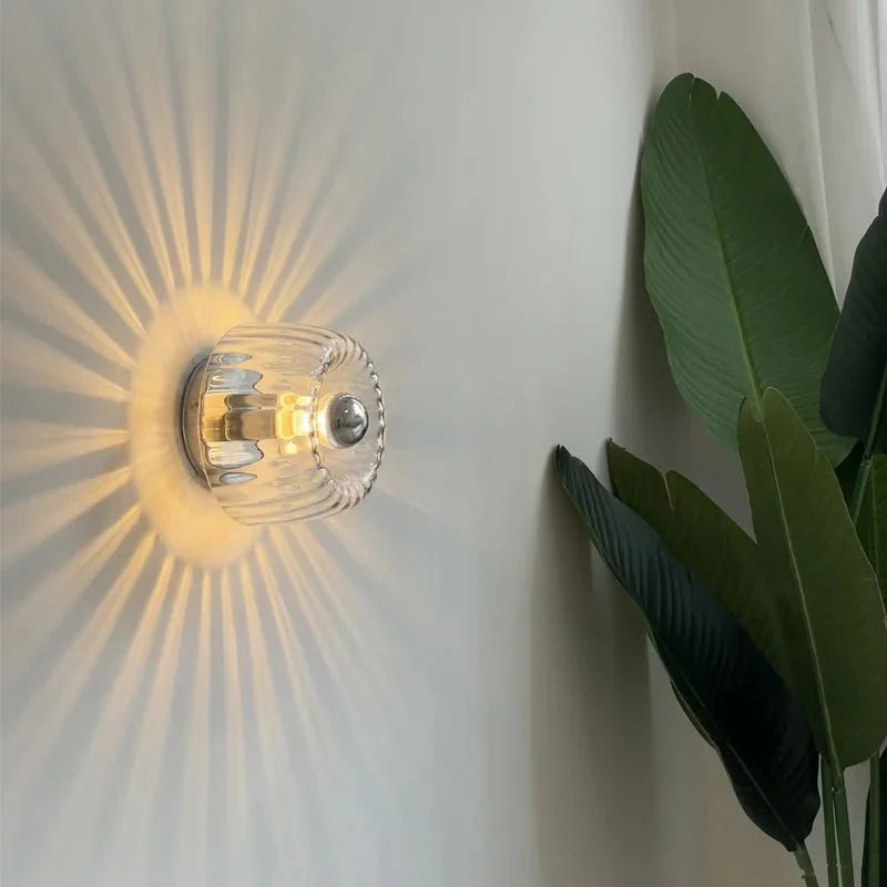 Ribson Bauhaus Wall Sconce Light with Glass Shade - Retro Design for Modern Interior Elegance