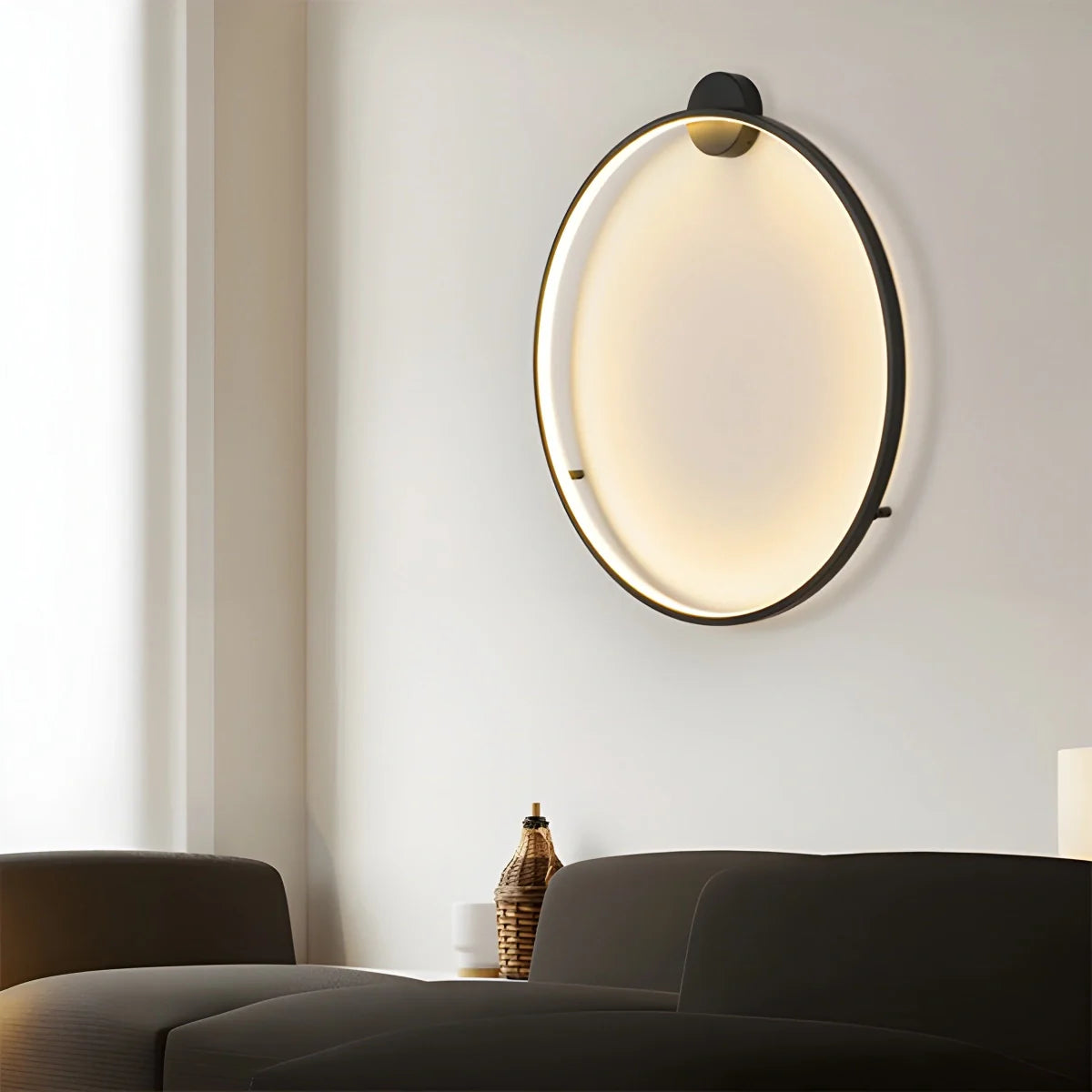 Modern Round LED Ceiling Light Fixture with Adjustable Brightness for Elegant Interiors