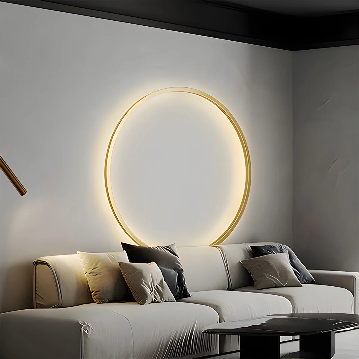 Modern Round LED Ceiling Light Fixture with Adjustable Brightness for Elegant Interiors