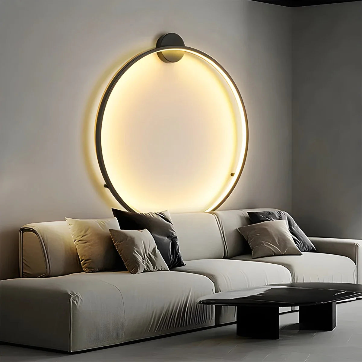 Modern Round LED Ceiling Light Fixture with Adjustable Brightness for Elegant Interiors