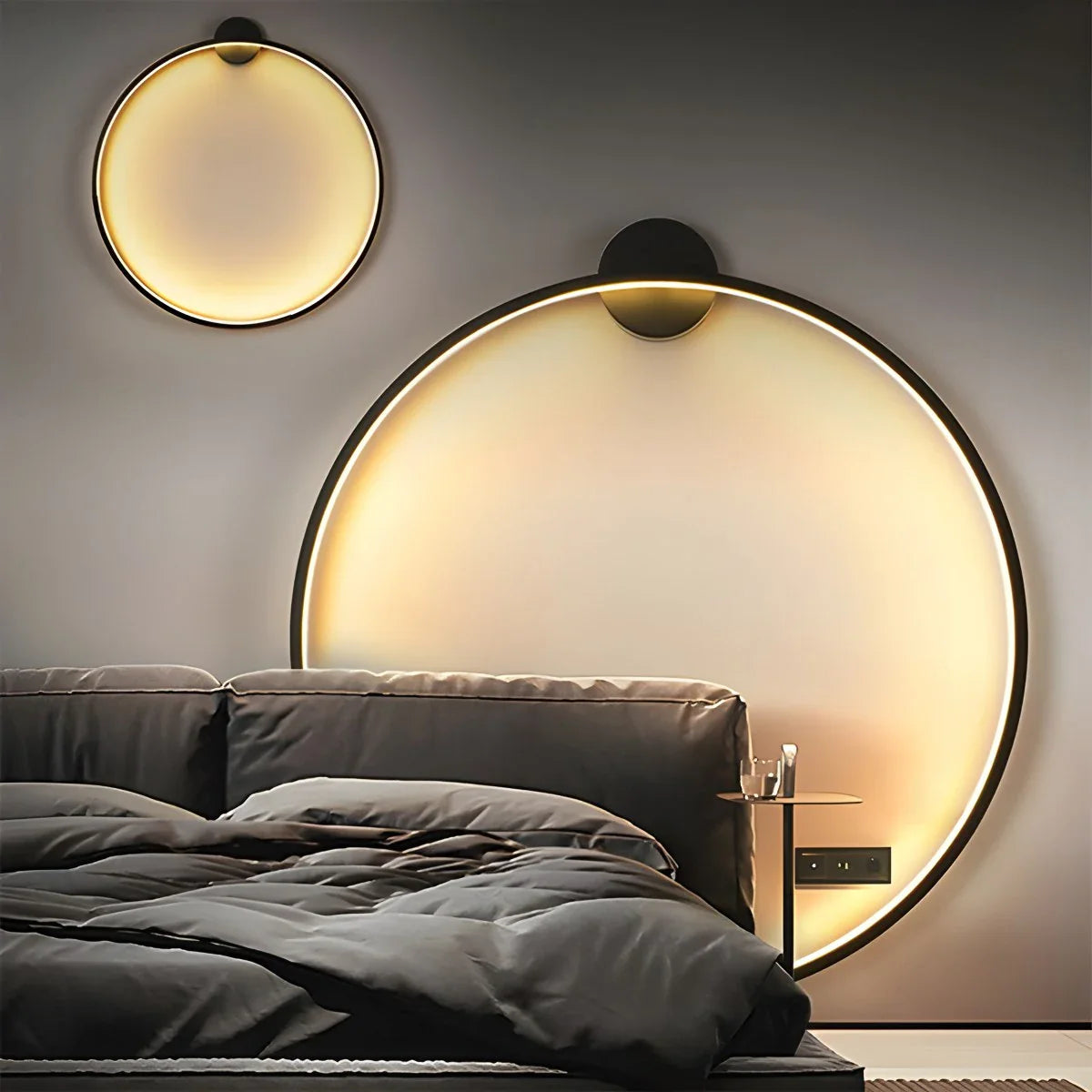 Modern Round LED Ceiling Light Fixture with Adjustable Brightness for Elegant Interiors