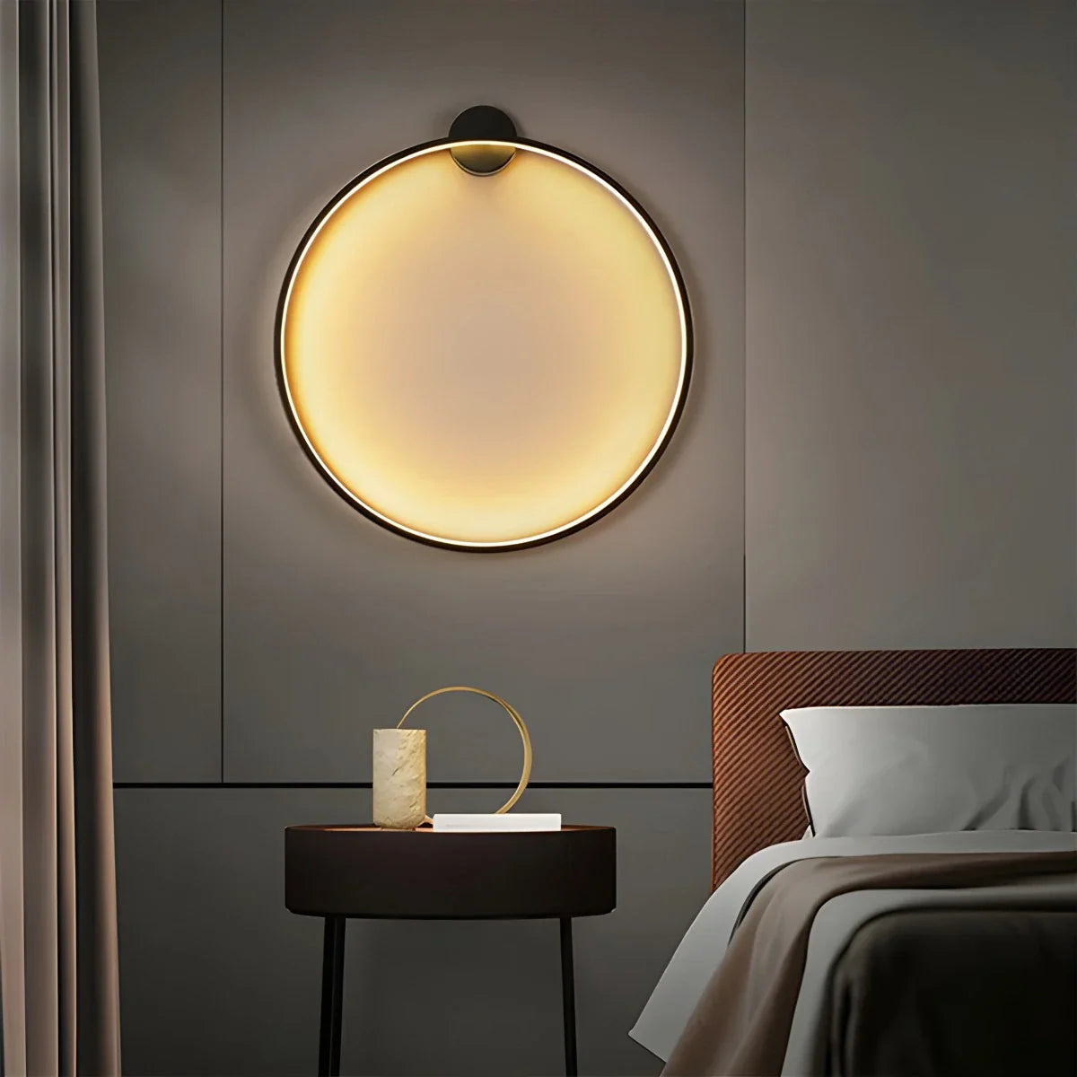 Modern Round LED Ceiling Light Fixture with Adjustable Brightness for Elegant Interiors