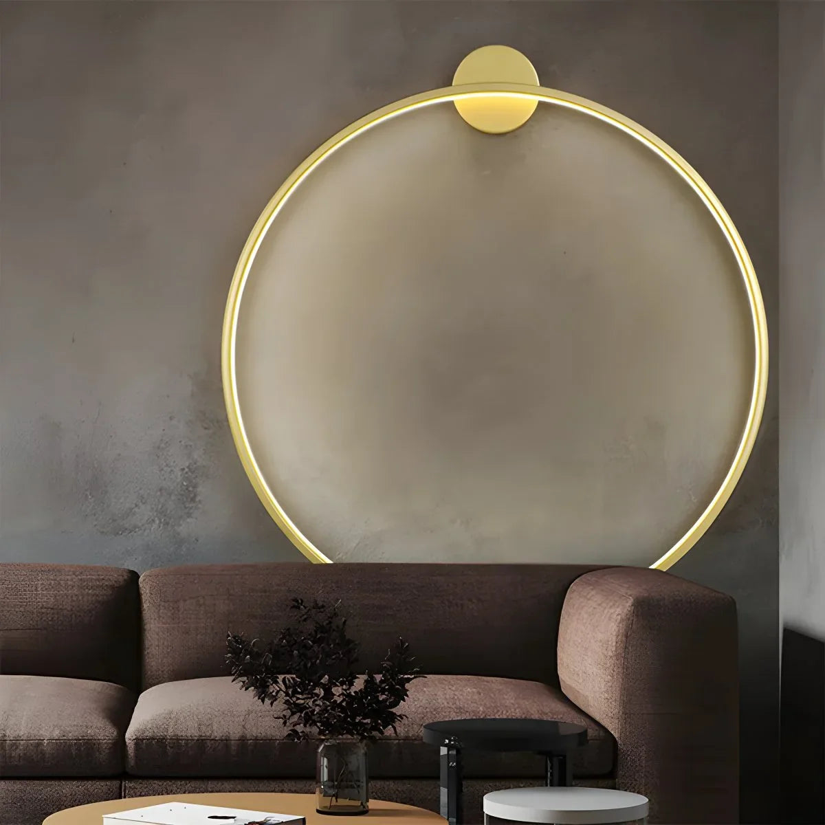 Modern Round LED Ceiling Light Fixture with Adjustable Brightness for Elegant Interiors