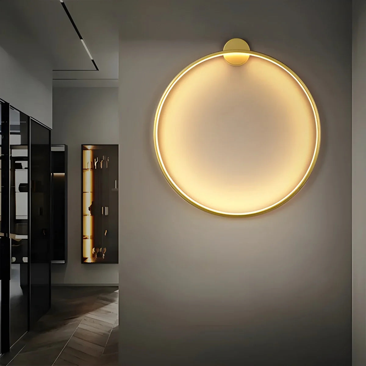 Modern Round LED Ceiling Light Fixture with Adjustable Brightness for Elegant Interiors