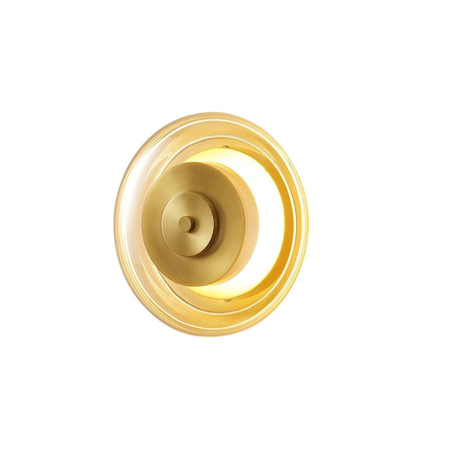 Rumedo Vintage Wall Sconce Light with LED, Modern Brass Frame and Glass Shade, Ideal for Living Room and Bedroom