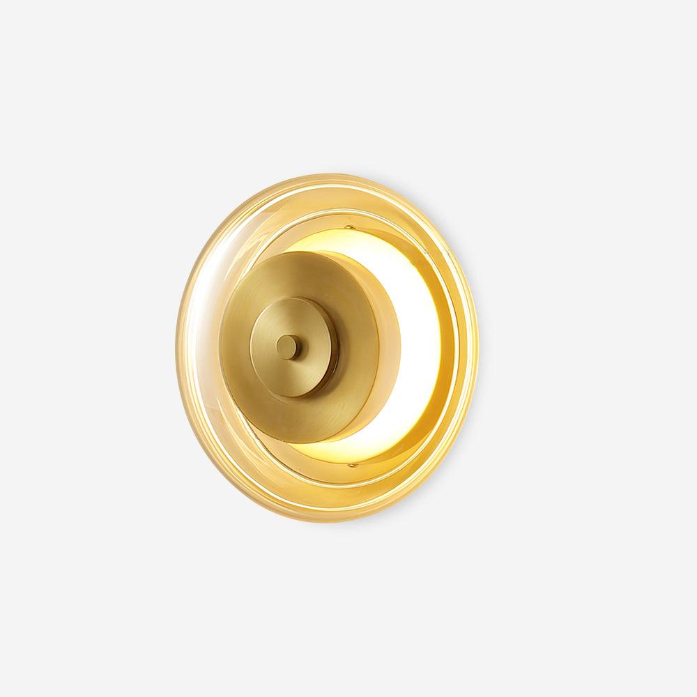 Rumedo Vintage Wall Sconce Light with LED, Modern Brass Frame and Glass Shade, Ideal for Living Room and Bedroom