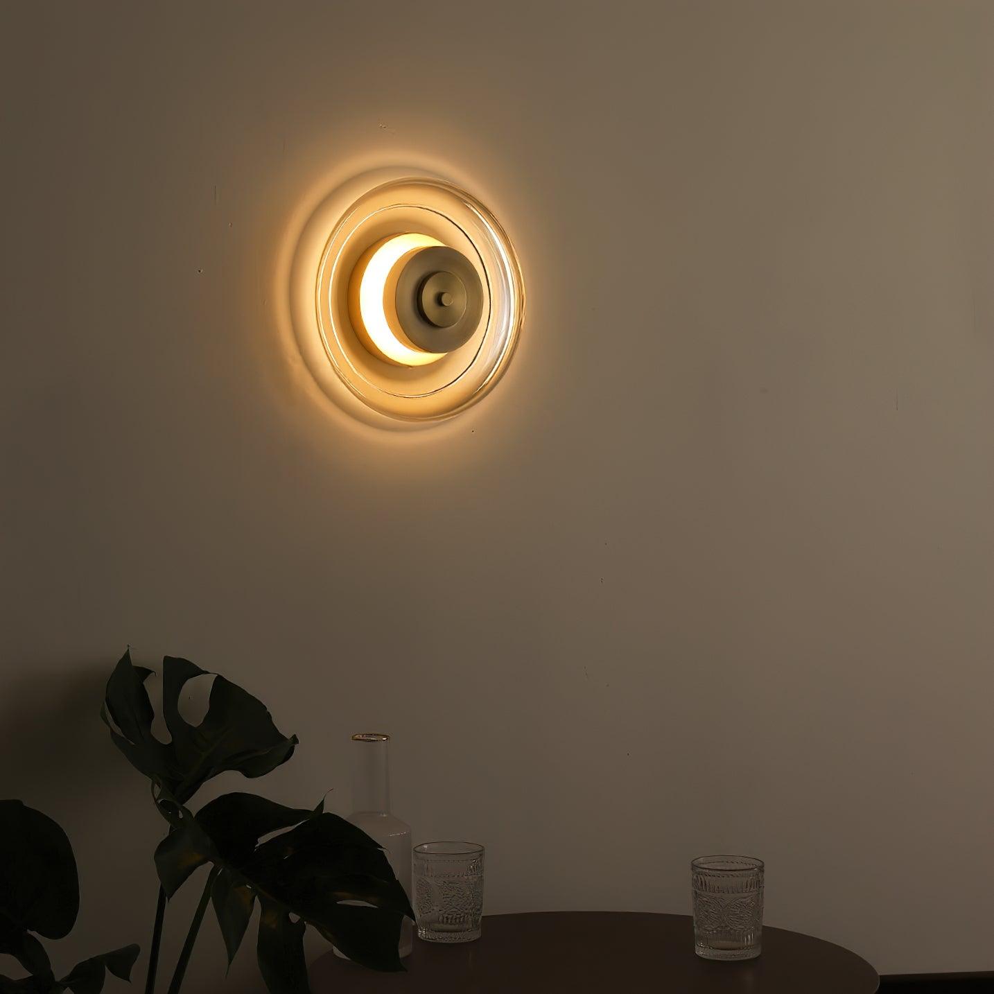 Rumedo Vintage Wall Sconce Light with LED, Modern Brass Frame and Glass Shade, Ideal for Living Room and Bedroom