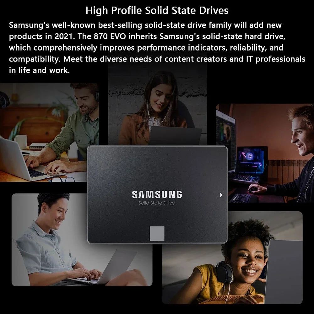 SAMSUNG SSD 870 EVO 1TB 2TB 250GB 500GB interní SSD disk HDD SATA3 2,5palcový notebook stolní počítač MLC disco duro