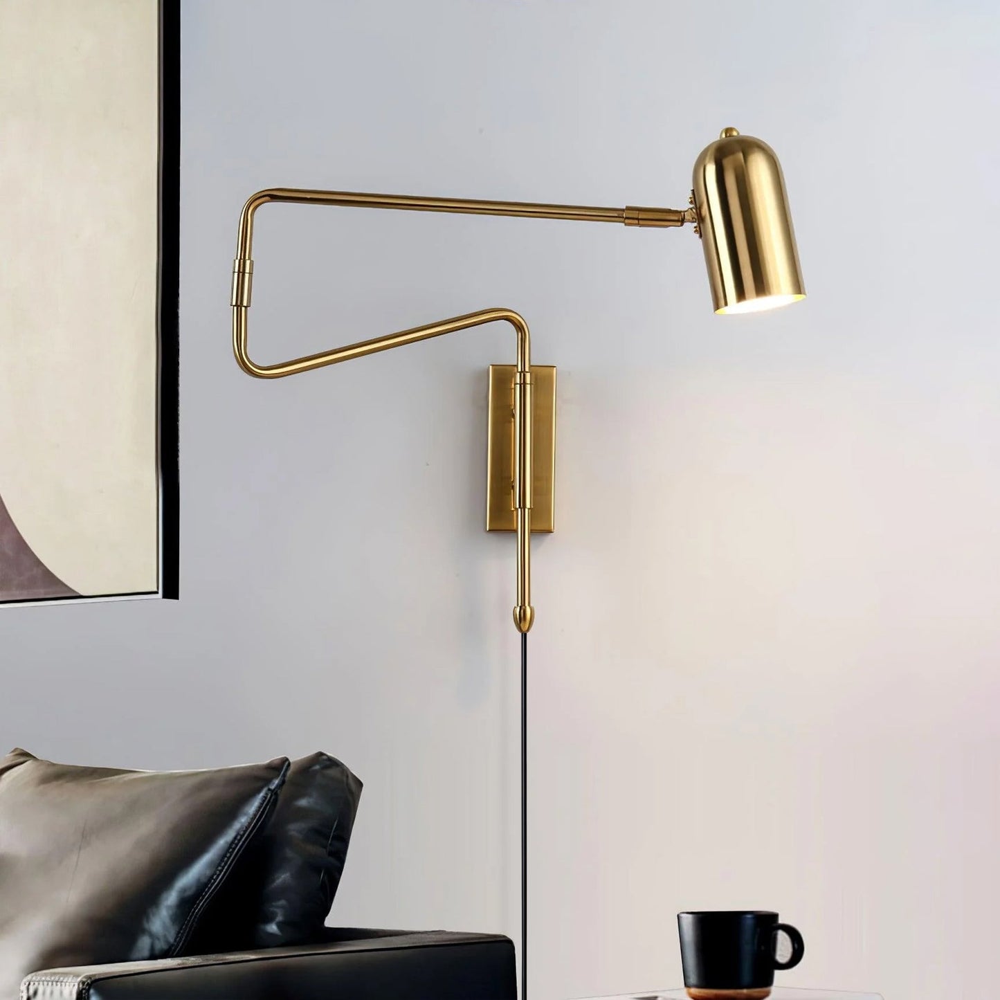 Sarento Adjustable Wall Sconce Light - Modern Gold and Black Wall Lamp for Reading and Atmosphere