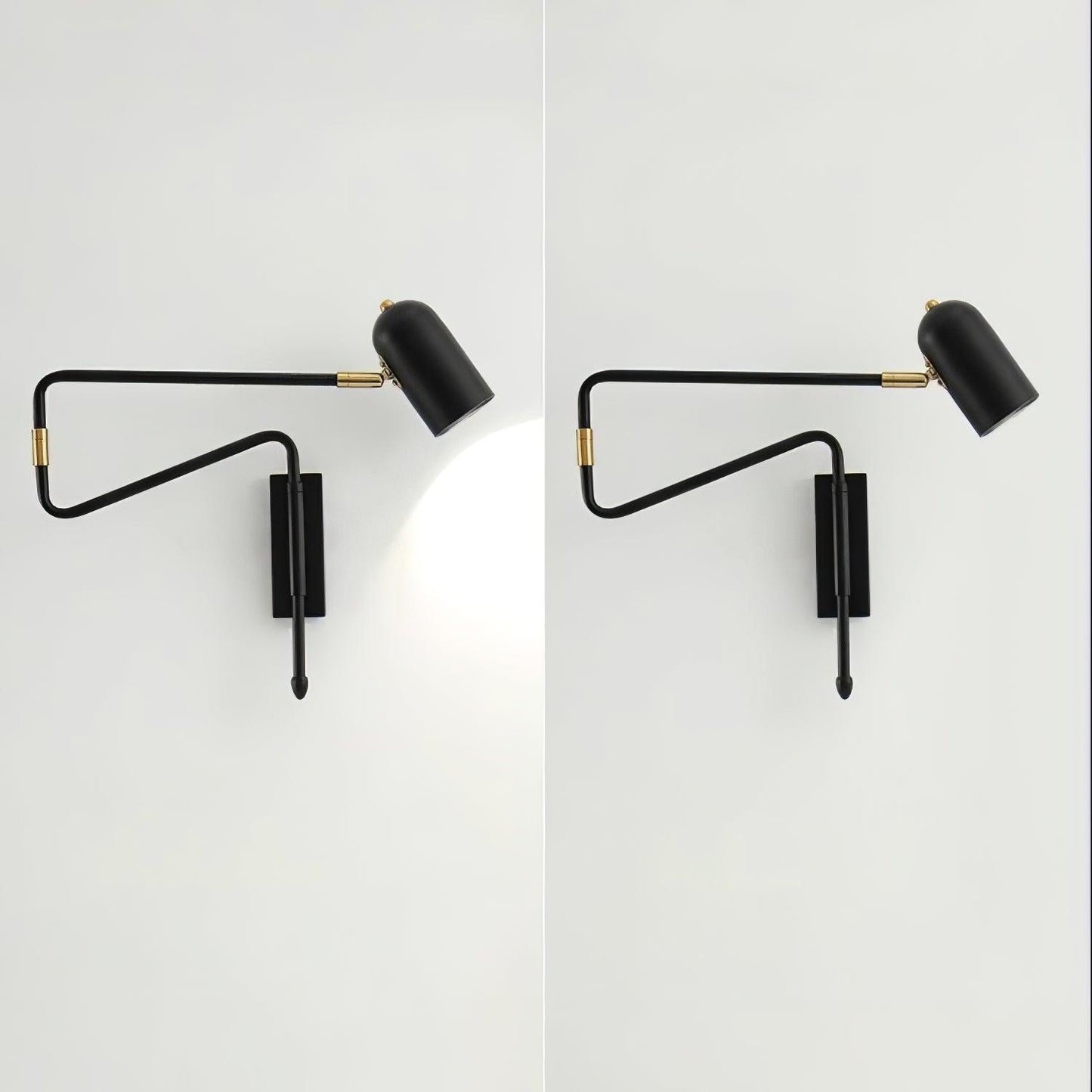 Sarento Adjustable Wall Sconce Light - Modern Gold and Black Wall Lamp for Reading and Atmosphere