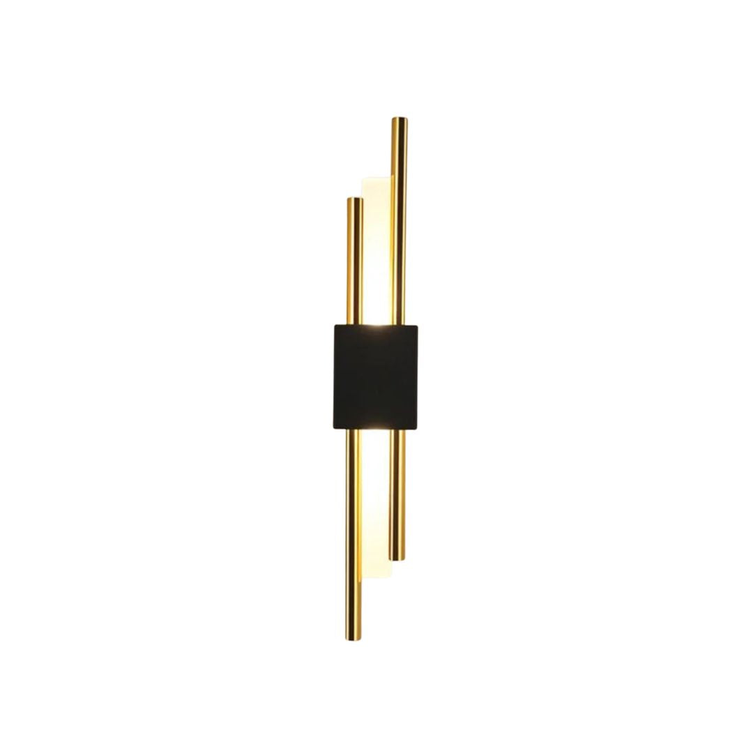 Elegant Wall Sconce Lighting - Modern Vertical Wall Lamp with Warm Light, Black Metal & Acrylic Design, 50 cm Height