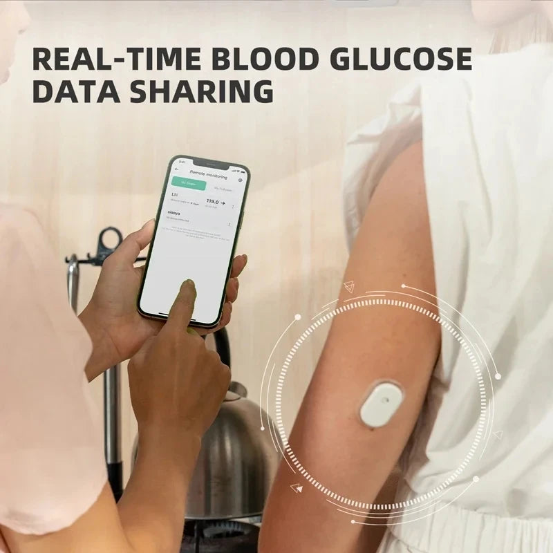 Sibionics Glukometr s 24hodinovým monitorováním hladiny glukózy v krvi v reálném čase, tester pro cukrovku, senzor pro monitorování zdraví pro domácí skener bez prstů