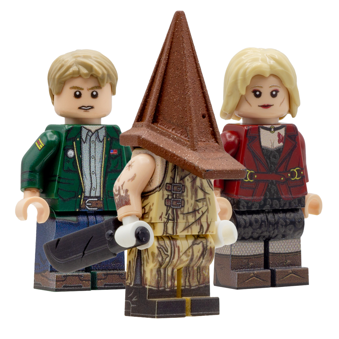 Custom LEGO Minifigures Set Inspired by Silent Hill with 3D Printed Accessories - Horror LEGO Figures