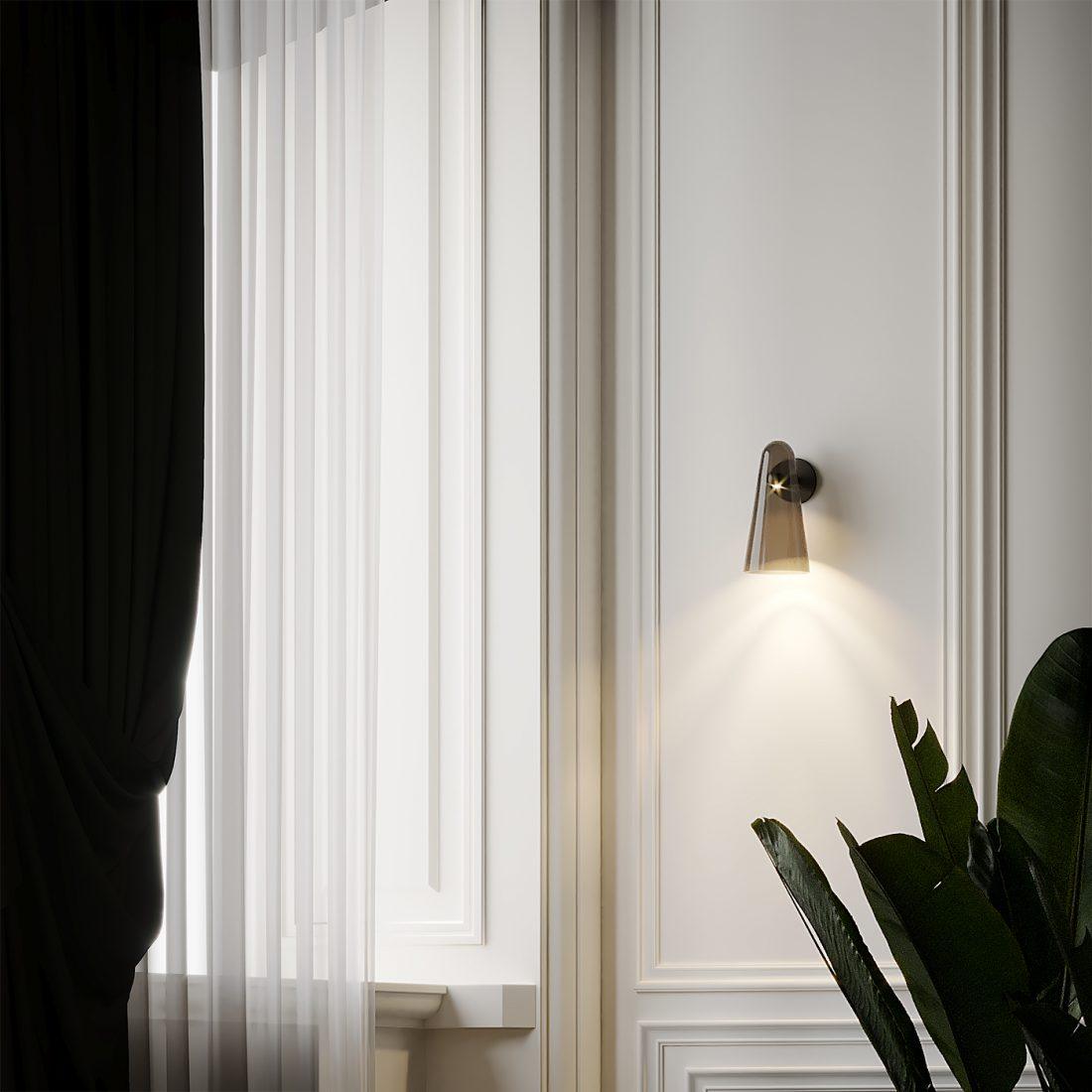 Glass Wall Lamp with LED Lighting | Elegant Design for Modern Interior