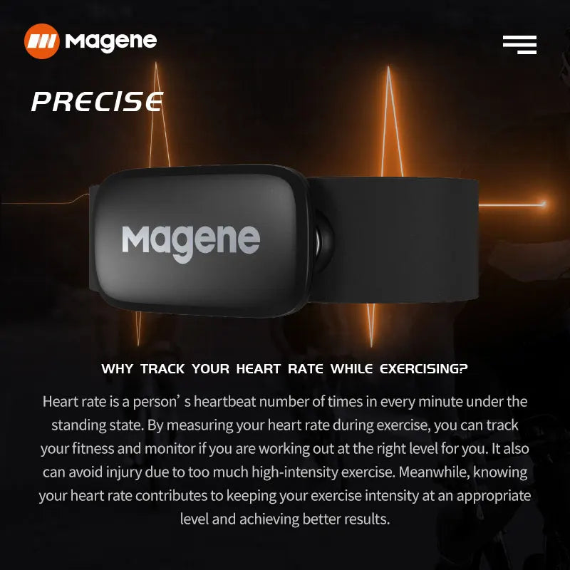 Snímač tepové frekvence Magene Mover H64 s duálním režimem, ANT a Bluetooth, s hrudním popruhem, cyklistický počítač pro Wahoo Garmin Sports Monitor