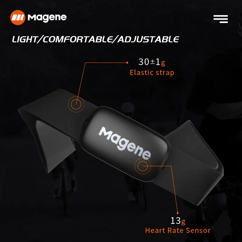 Snímač tepové frekvence Magene Mover H64 s duálním režimem, ANT a Bluetooth, s hrudním popruhem, cyklistický počítač pro Wahoo Garmin Sports Monitor