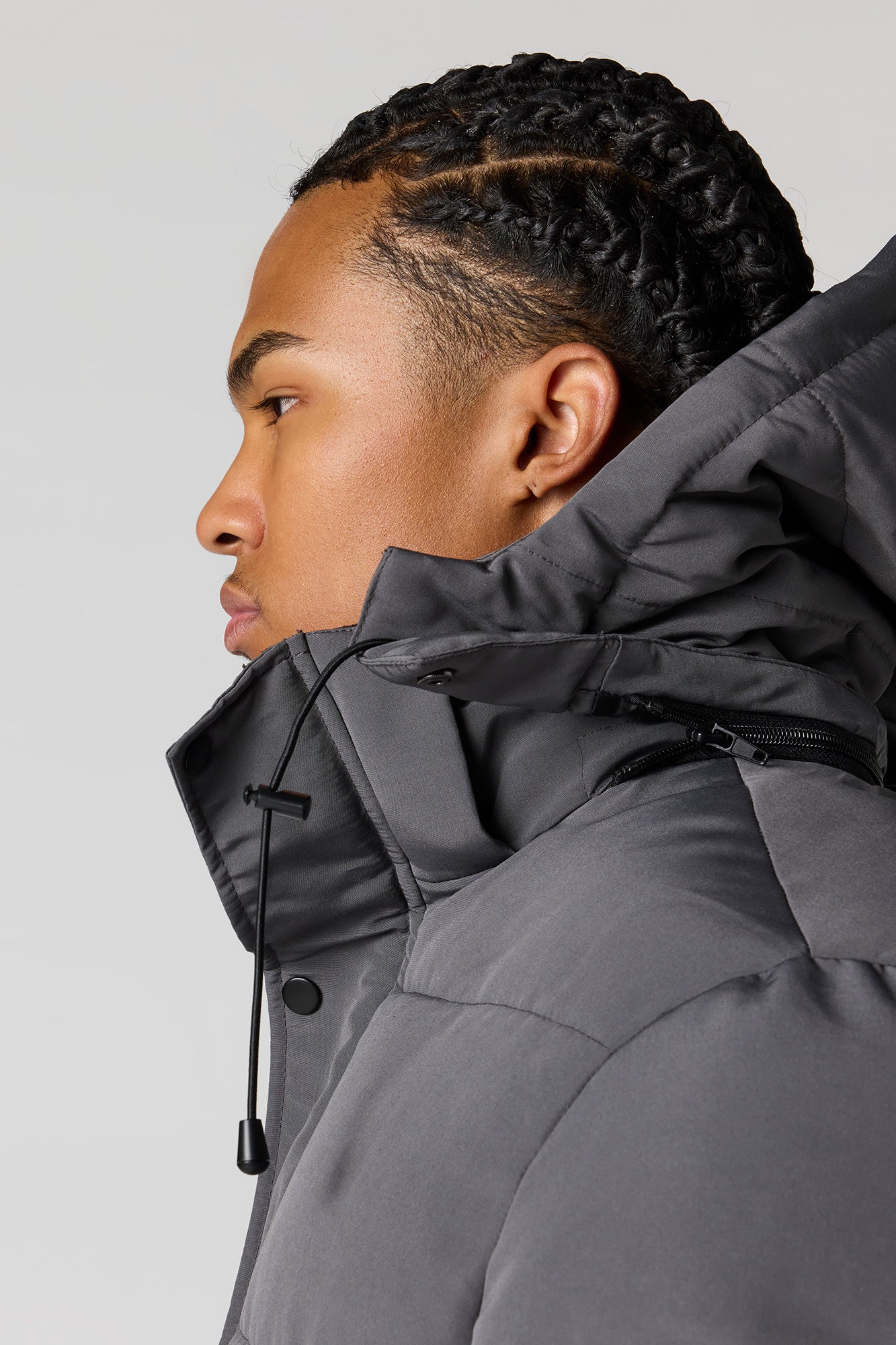 Stylish Black Puffer Jacket for Men & Women with Removable Hood - Ultimate Comfort & Versatile Design 3