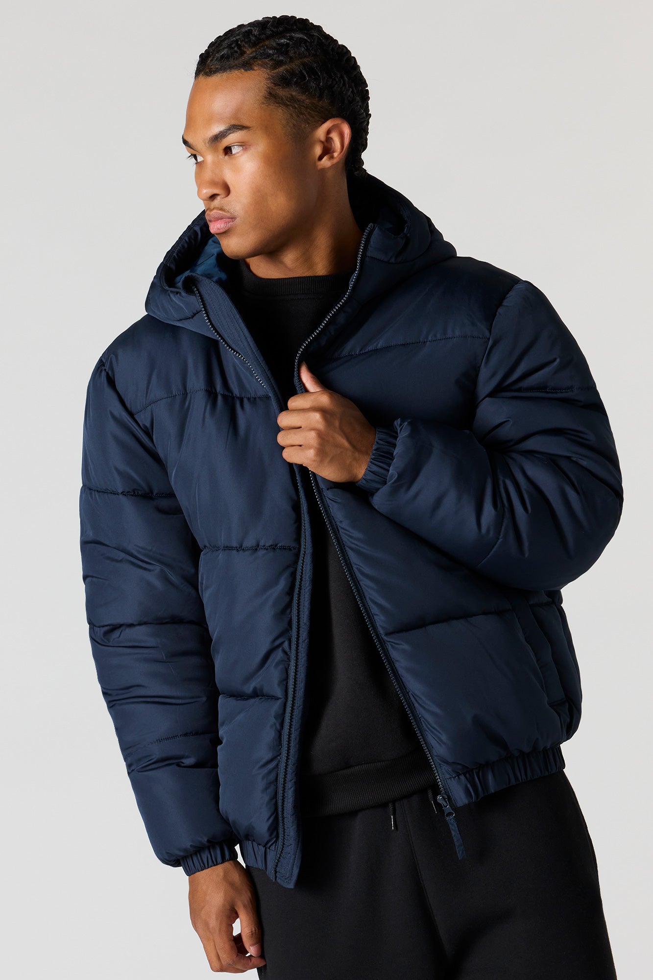 Stylish Hooded Black Puffer Jacket for Men and Women - Ultimate Warmth and Comfort 3