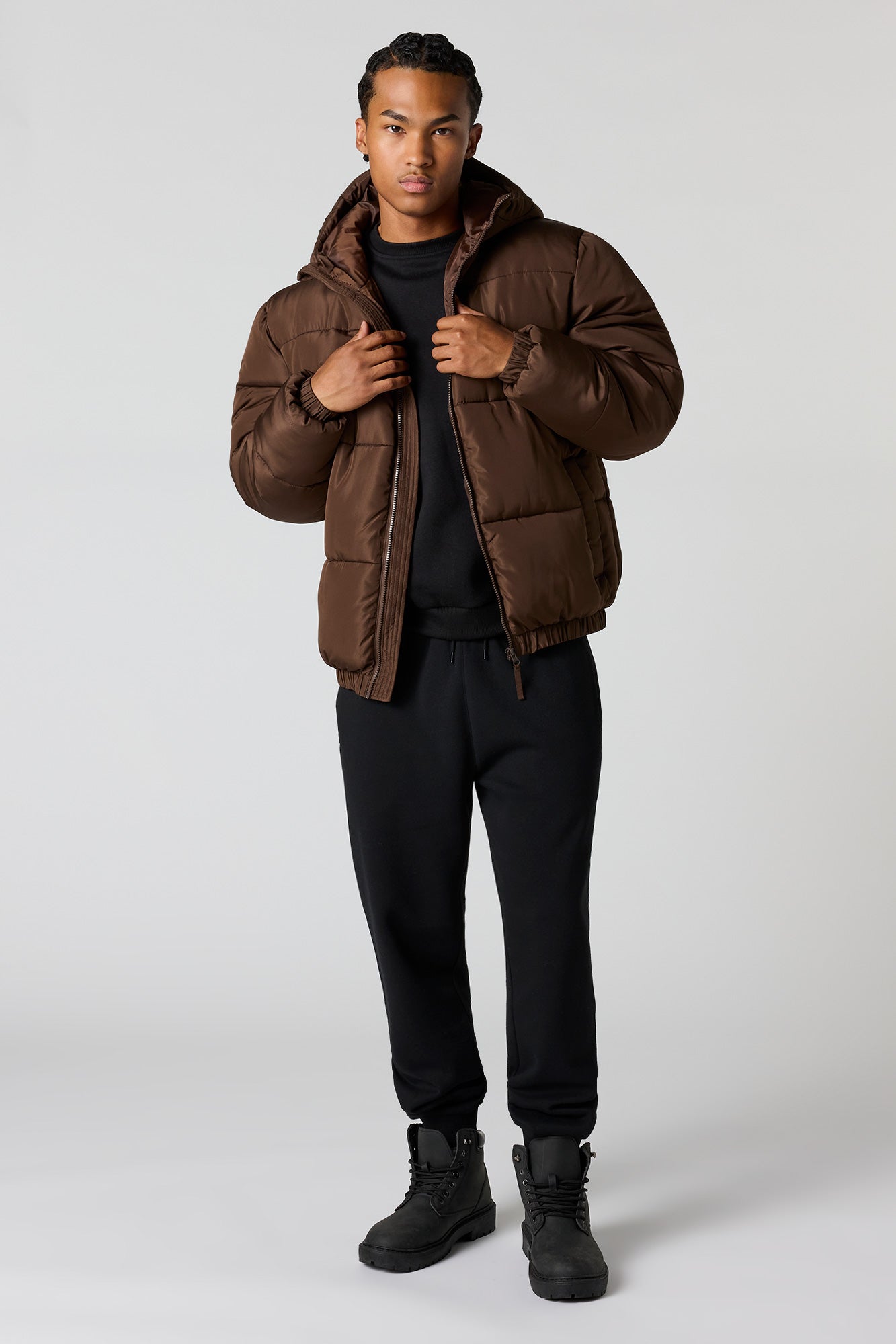 Stylish Hooded Black Puffer Jacket for Men and Women - Ultimate Warmth and Comfort 8