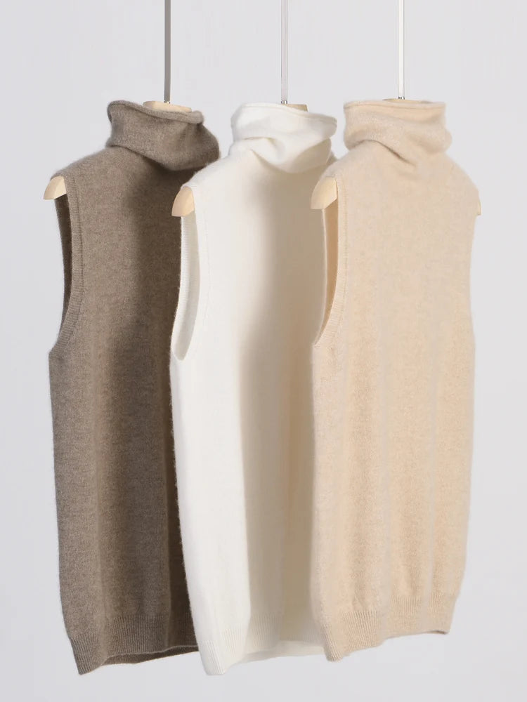 Stylová Dámská Vesta | 100% Merino Vlna s Bezrukávovým Designem | Pohodlná a Měkká pro Každodenní Nošení
