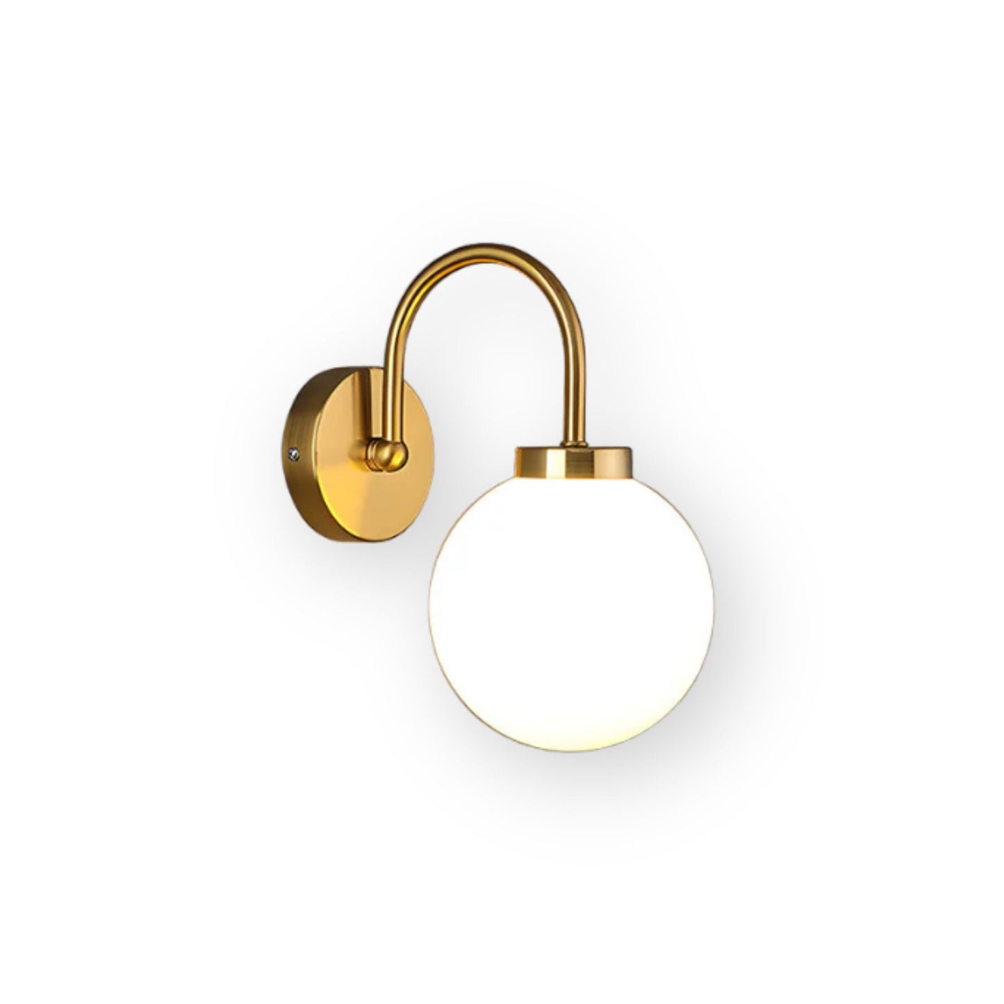 Stylish Wall Sconce Light - Glass Ball with Metal Frame for Soft Lighting in Bedrooms and Living Rooms