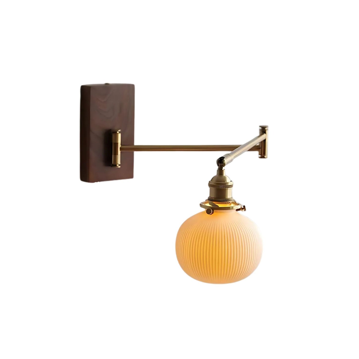 Stylish Wall Sconce Lighting with Wood and Brass Design - Modern Wall Lamp for Living Room, Bedroom, or Hallway - E26/E27, 60W