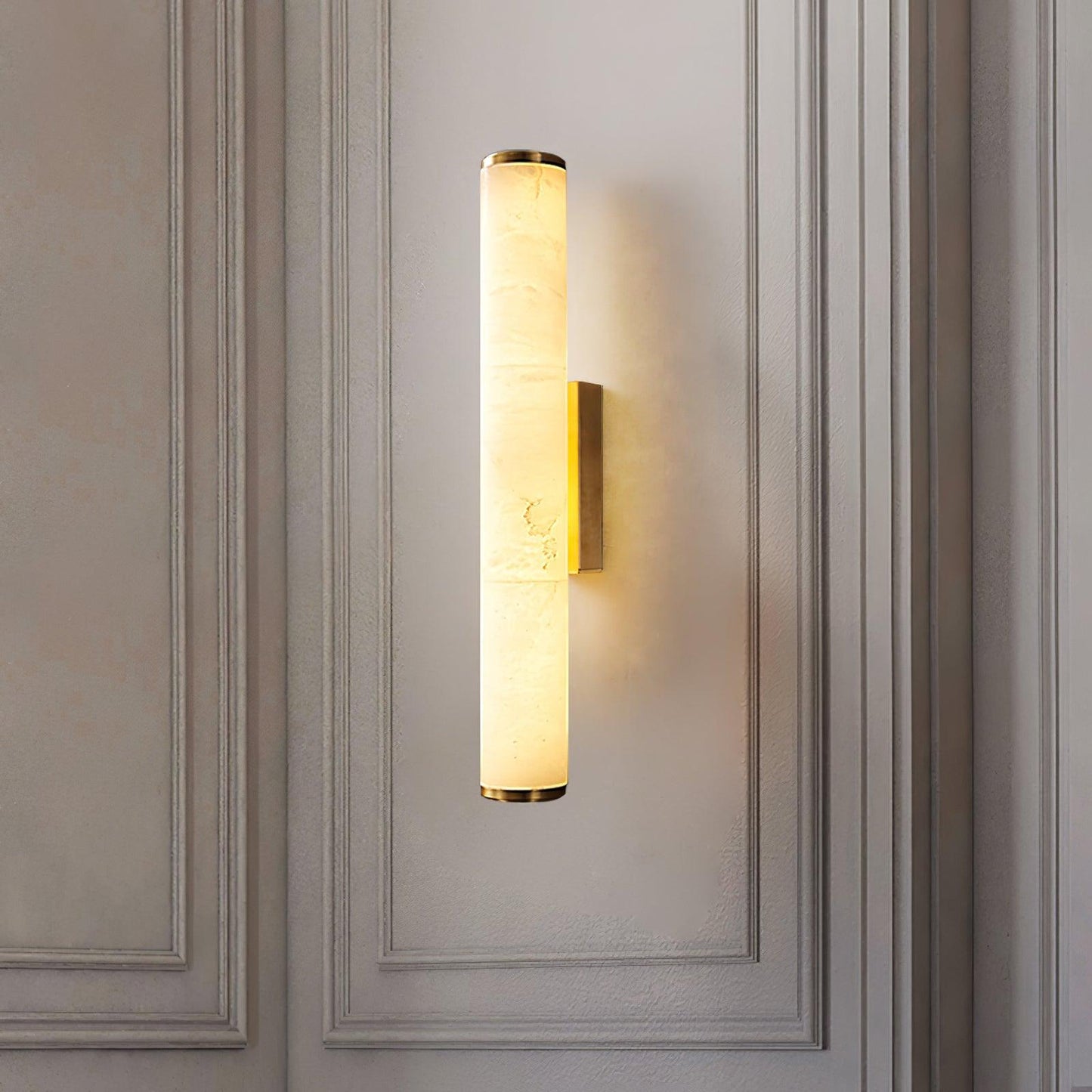 Elegant Alabaster Wall Sconce Light with LED Lighting - Modern Wall Lamp for Indoor Use