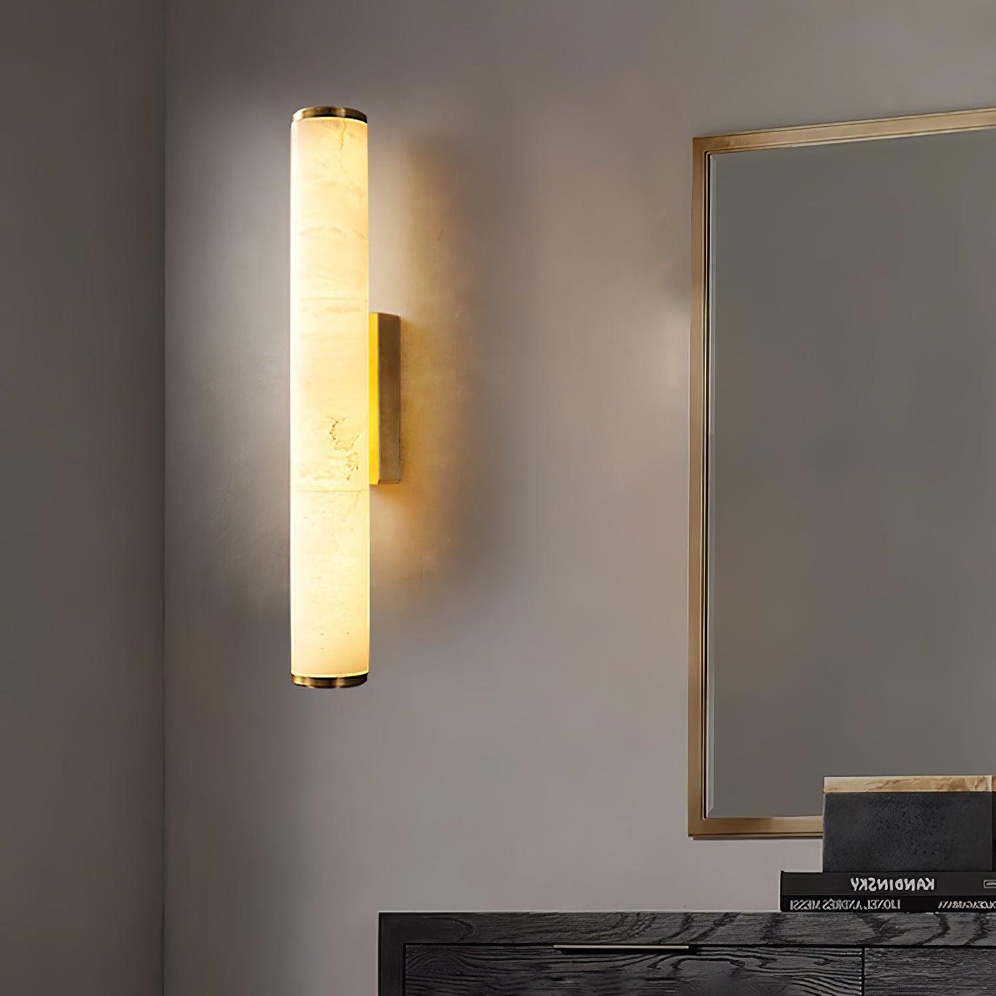 Elegant Alabaster Wall Sconce Light with LED Lighting - Modern Wall Lamp for Indoor Use