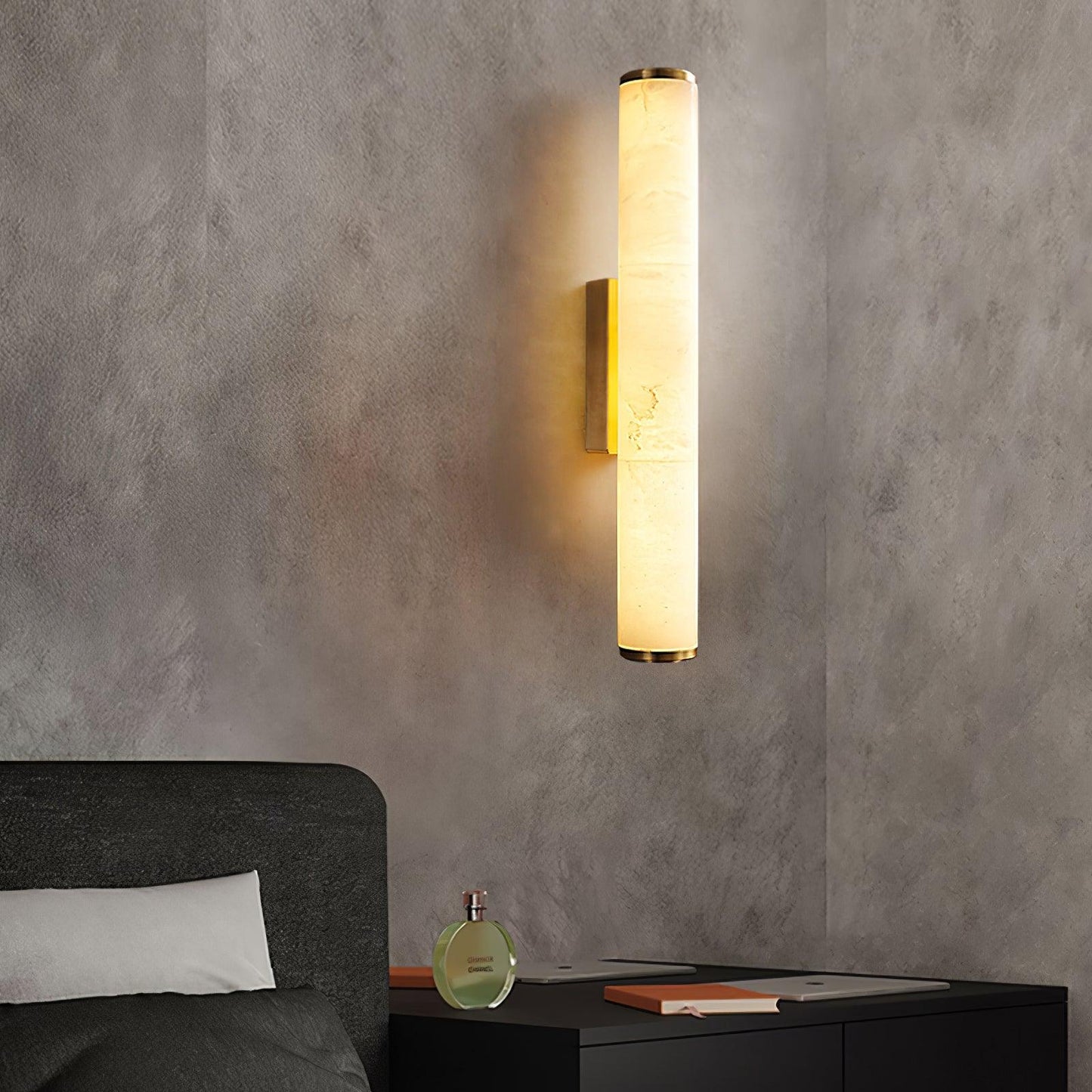 Elegant Alabaster Wall Sconce Light with LED Lighting - Modern Wall Lamp for Indoor Use