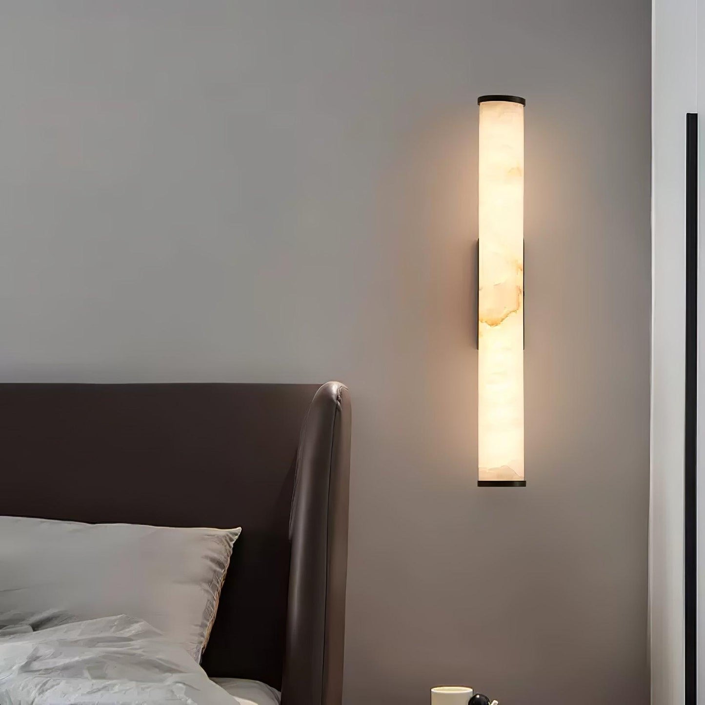 Elegant Alabaster Wall Sconce Light with LED Lighting - Modern Wall Lamp for Indoor Use