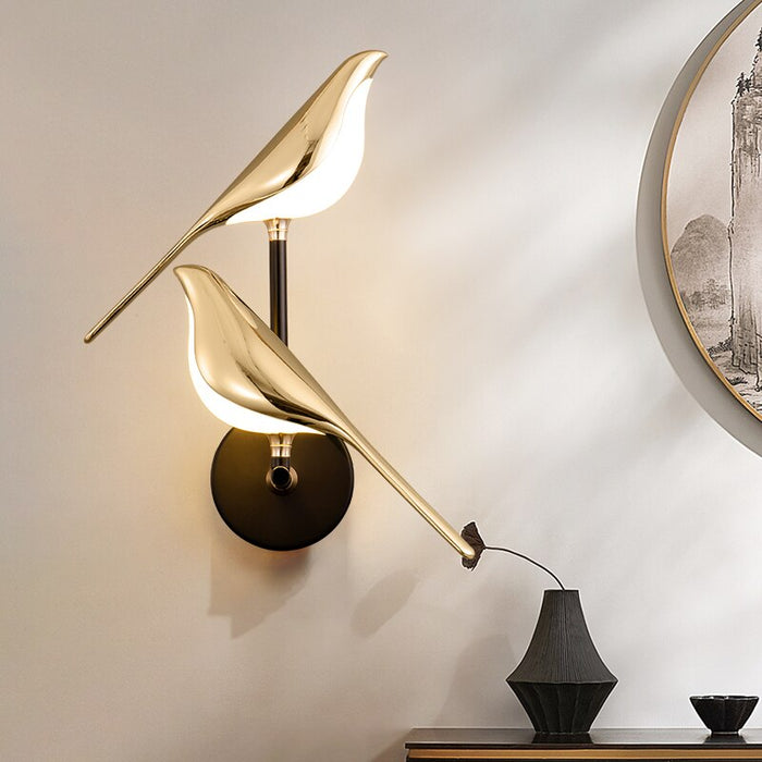 Modern Gold Wall Sconce Lighting with LED for Energy-Efficient Home Decor - Stylish Bird Design Wall Lamp