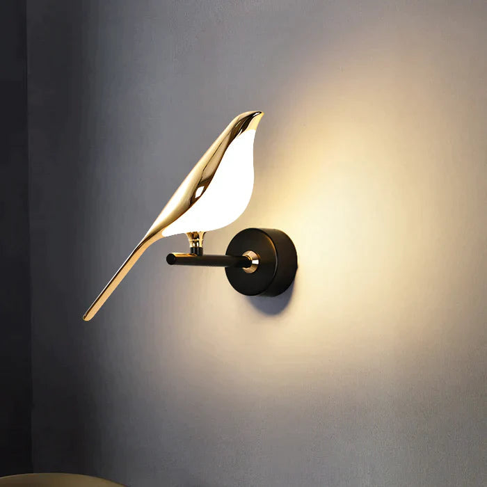 Modern Gold Wall Sconce Lighting with LED for Energy-Efficient Home Decor - Stylish Bird Design Wall Lamp