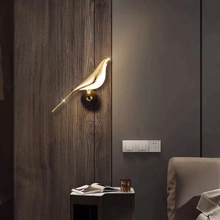Modern Gold Wall Sconce Lighting with LED for Energy-Efficient Home Decor - Stylish Bird Design Wall Lamp
