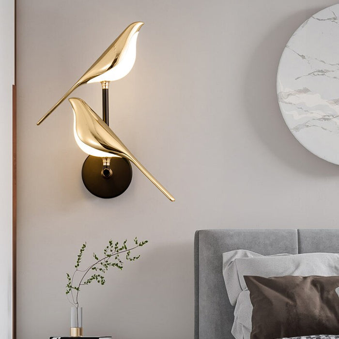 Modern Gold Wall Sconce Lighting with LED for Energy-Efficient Home Decor - Stylish Bird Design Wall Lamp