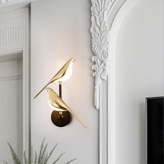 Modern Gold Wall Sconce Lighting with LED for Energy-Efficient Home Decor - Stylish Bird Design Wall Lamp