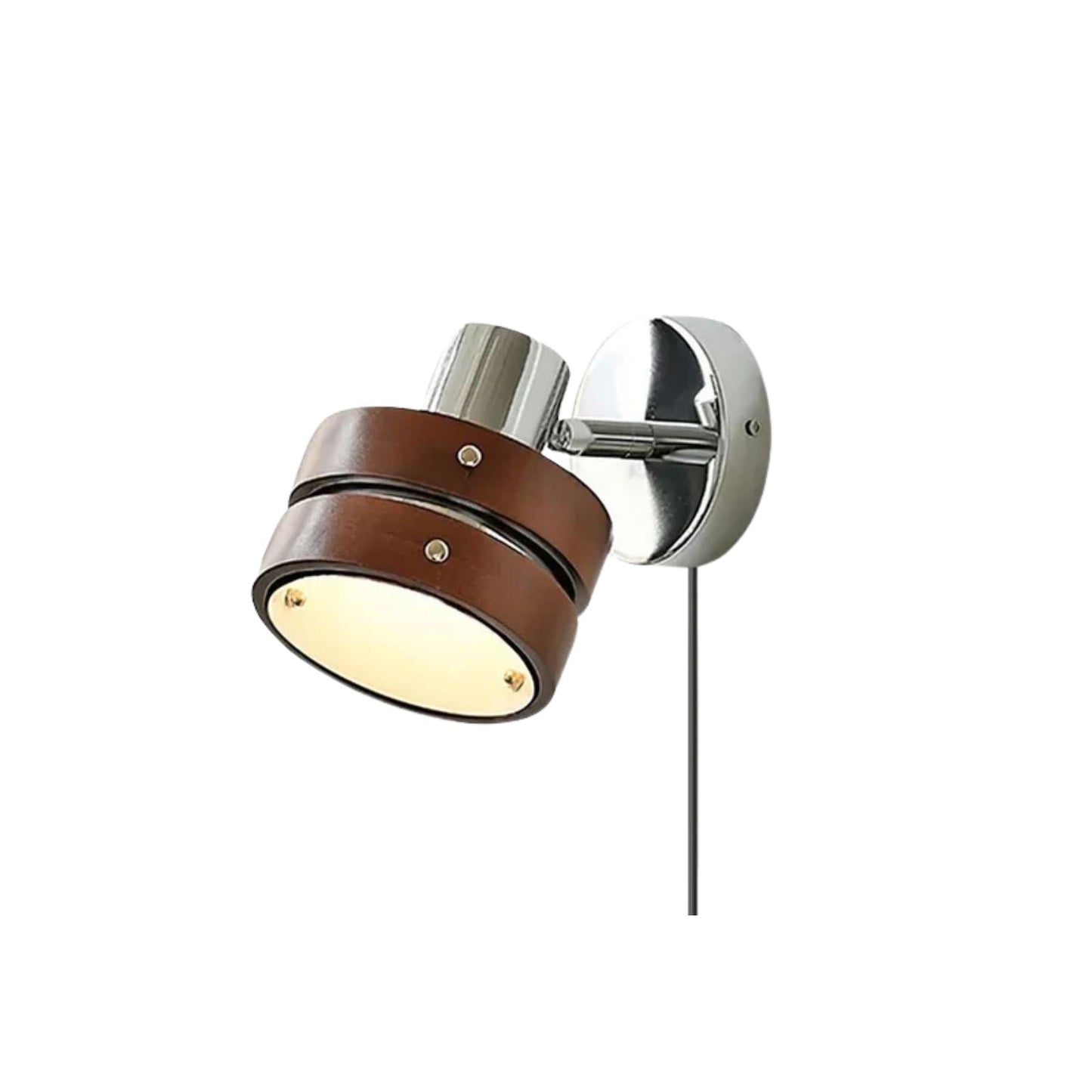 Modern Wall Sconce Lighting with Walnut Wood and Inline Switch - Stylish Wall Lamp for Bedroom and Living Room