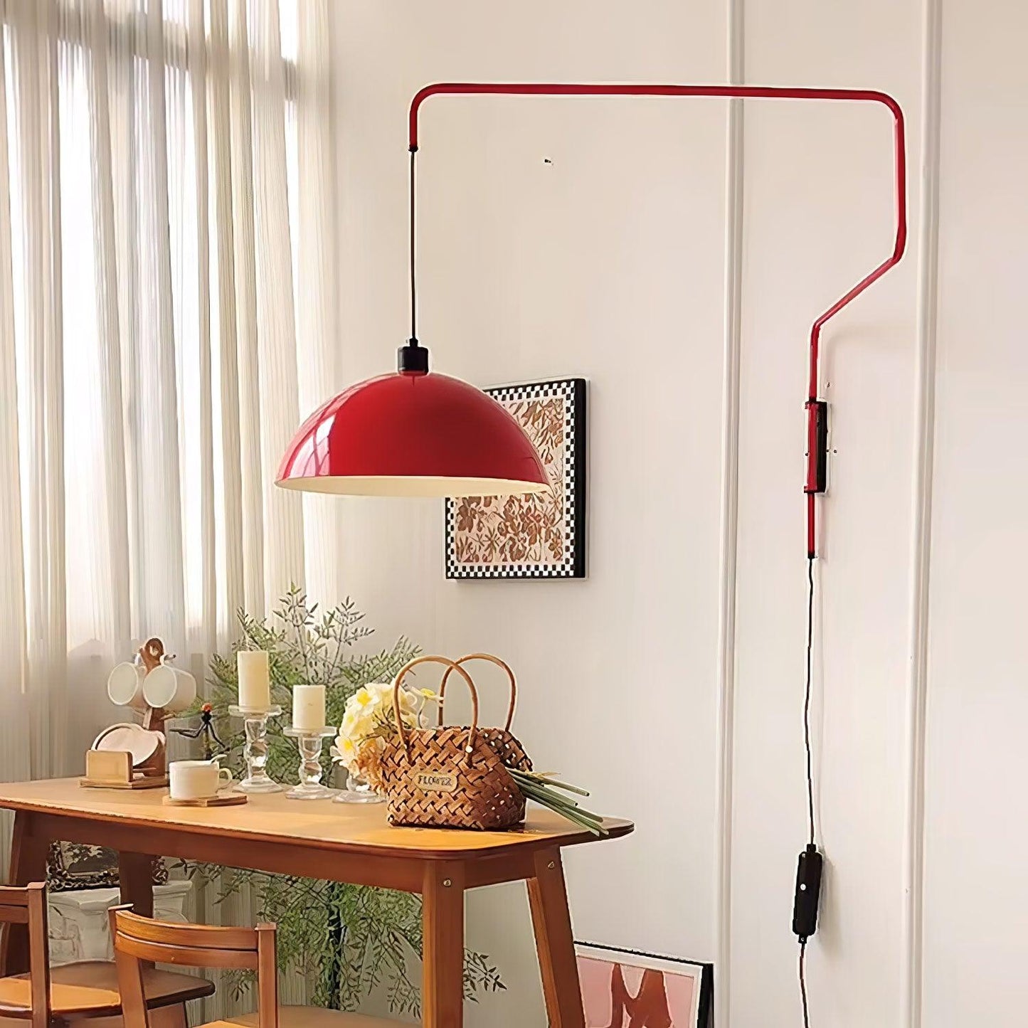 Erlevio Adjustable Wall Sconce Lighting - Modern Wall Lamp with Large Shade for Living Room and Bedroom