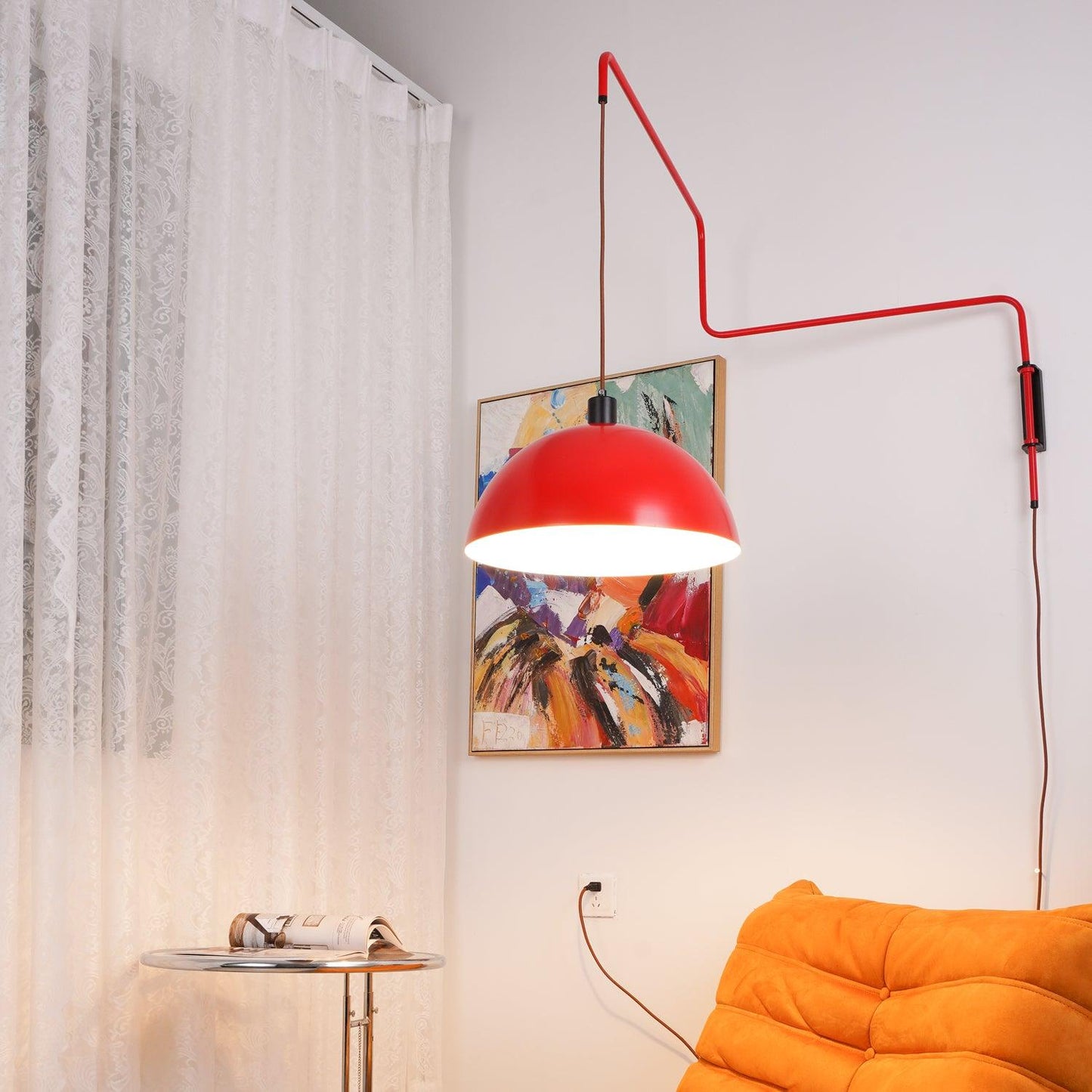 Erlevio Adjustable Wall Sconce Lighting - Modern Wall Lamp with Large Shade for Living Room and Bedroom