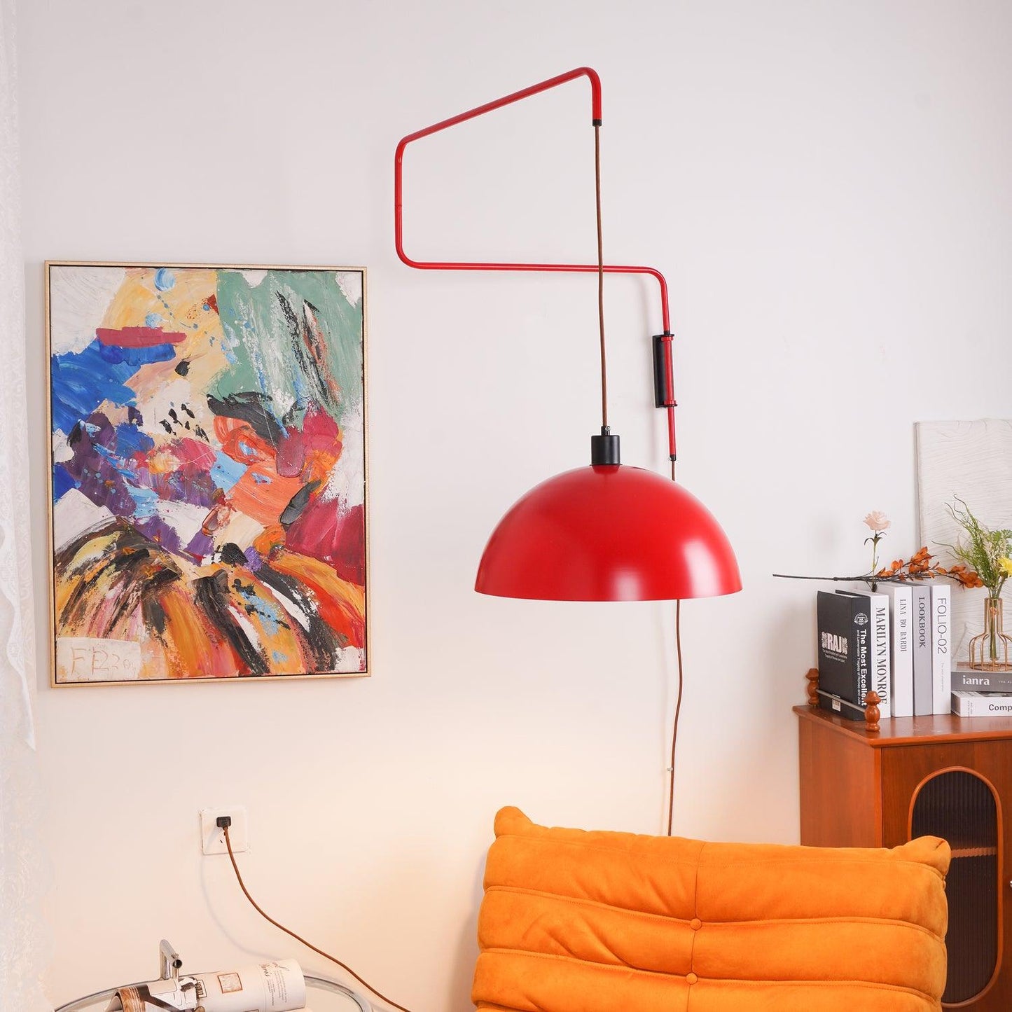 Erlevio Adjustable Wall Sconce Lighting - Modern Wall Lamp with Large Shade for Living Room and Bedroom