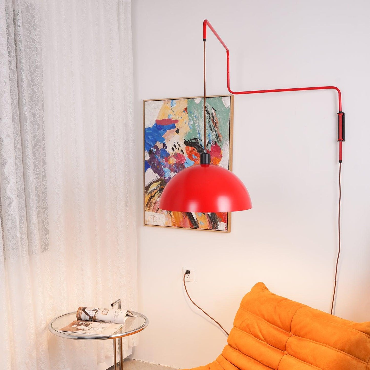 Erlevio Adjustable Wall Sconce Lighting - Modern Wall Lamp with Large Shade for Living Room and Bedroom