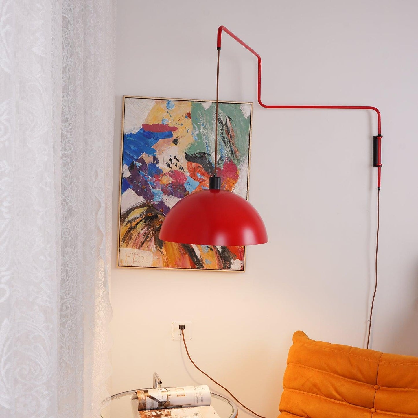 Erlevio Adjustable Wall Sconce Lighting - Modern Wall Lamp with Large Shade for Living Room and Bedroom
