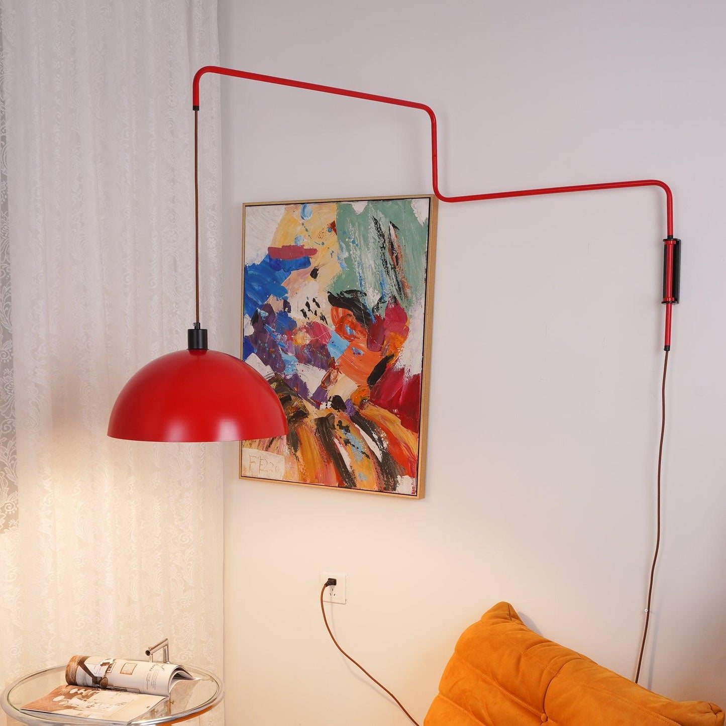 Erlevio Adjustable Wall Sconce Lighting - Modern Wall Lamp with Large Shade for Living Room and Bedroom