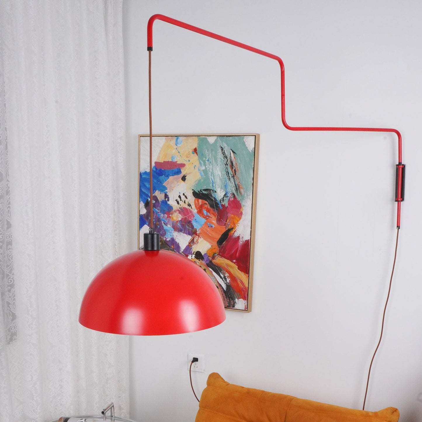 Erlevio Adjustable Wall Sconce Lighting - Modern Wall Lamp with Large Shade for Living Room and Bedroom