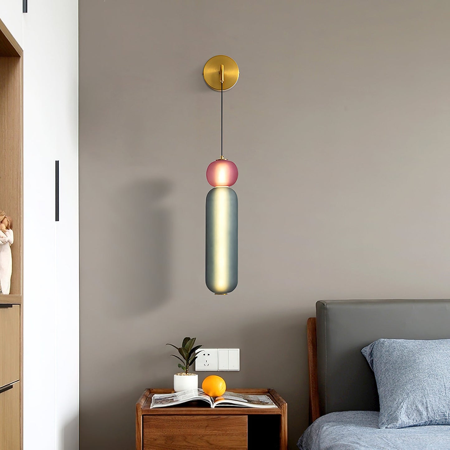Modern Colorful Glass Wall Sconce Light - LED Wall Lamp for Living Room, Hallway, Bedroom - Unique Design & Energy Efficient Lighting