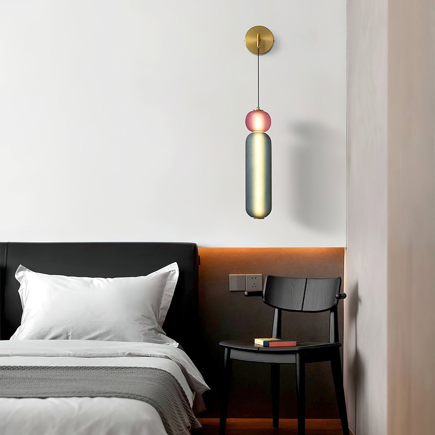 Modern Colorful Glass Wall Sconce Light - LED Wall Lamp for Living Room, Hallway, Bedroom - Unique Design & Energy Efficient Lighting