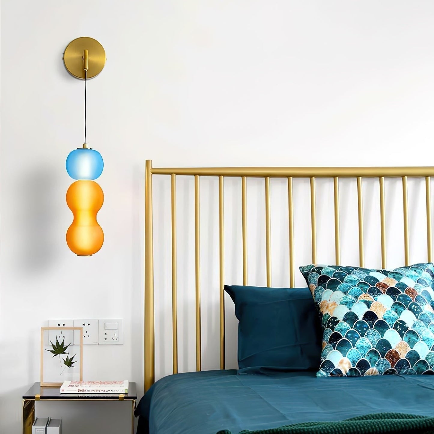 Modern Colorful Glass Wall Sconce Light - LED Wall Lamp for Living Room, Hallway, Bedroom - Unique Design & Energy Efficient Lighting