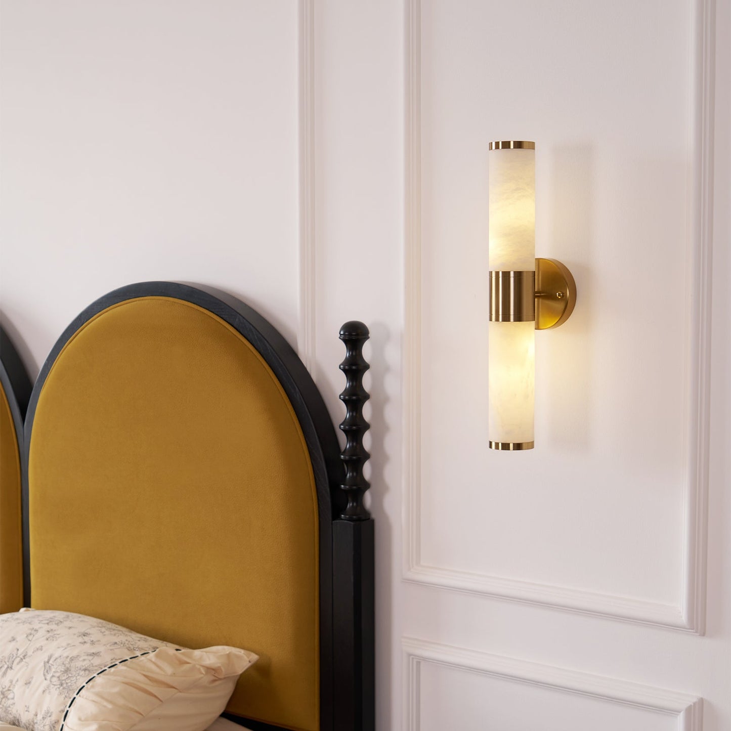 Tanzelo Alabaster Wall Sconce Lighting - Elegant Warm Light Fixture for Modern Interiors