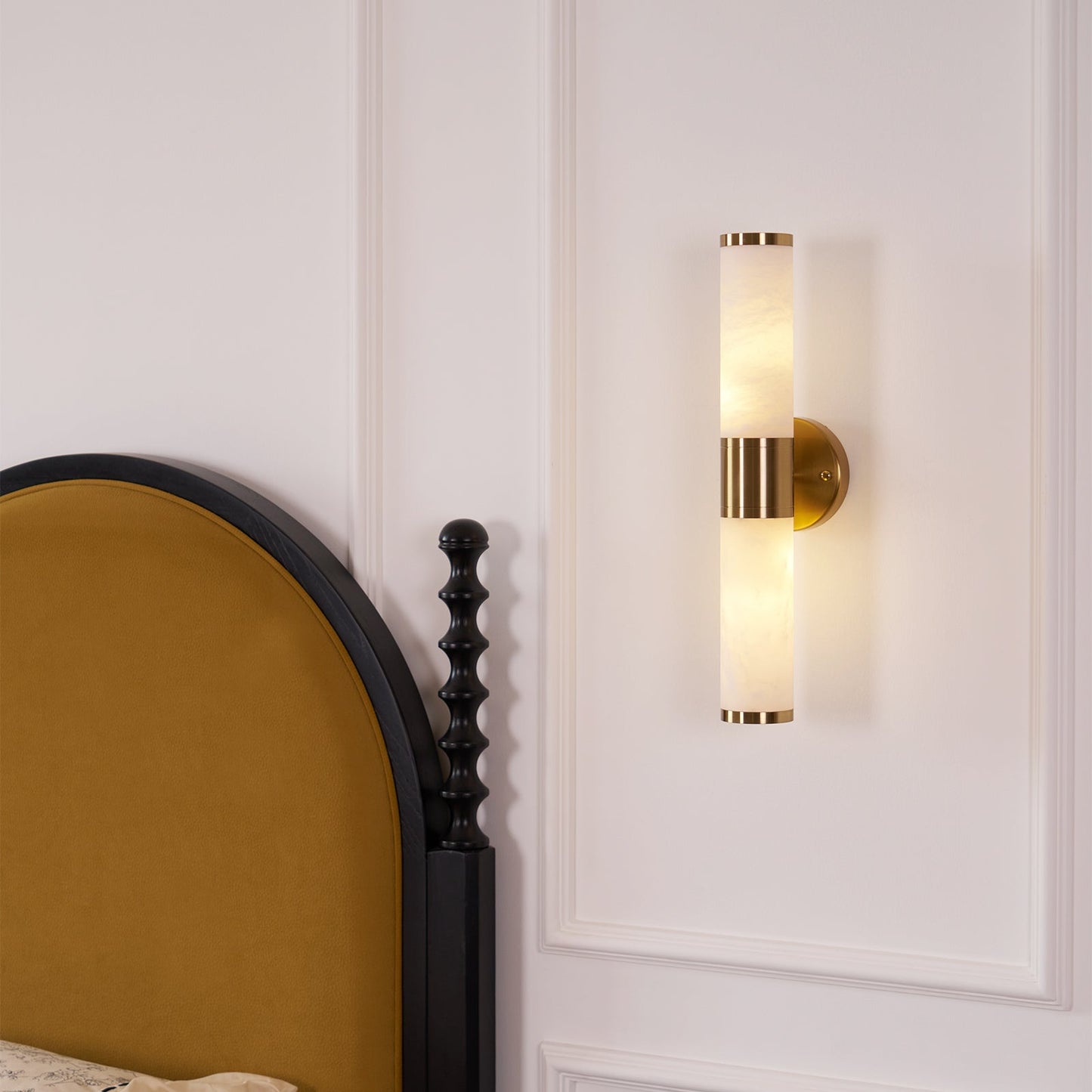 Tanzelo Alabaster Wall Sconce Lighting - Elegant Warm Light Fixture for Modern Interiors