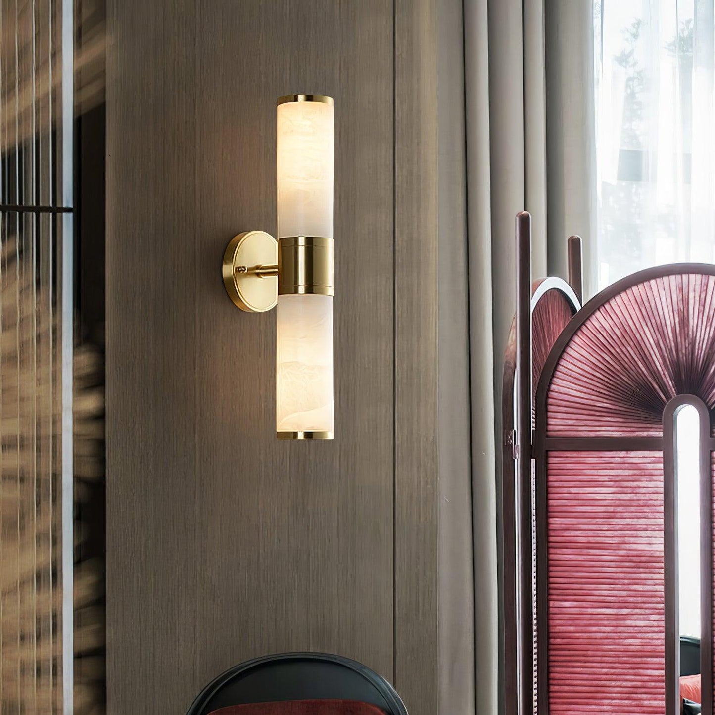 Tanzelo Alabaster Wall Sconce Lighting - Elegant Warm Light Fixture for Modern Interiors